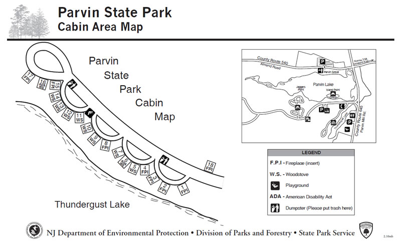 parvin cabin map